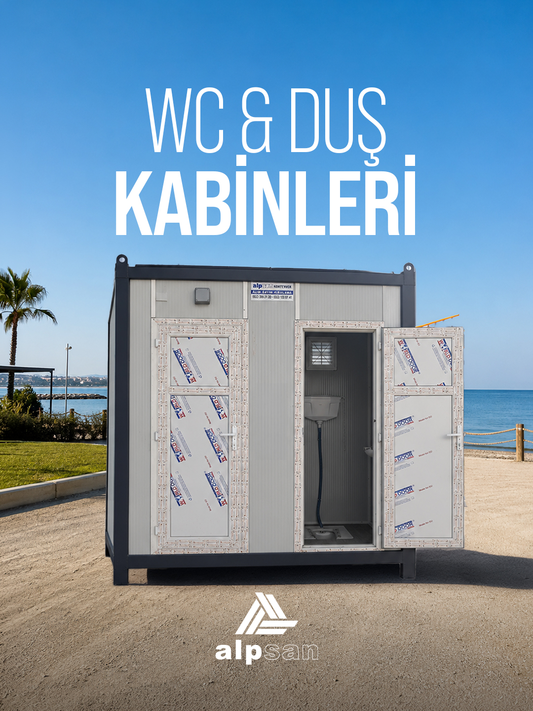 Alpsan Konteyner Cozumlerimiz Kapak WC Dus Kabinleri